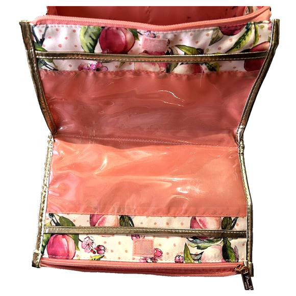 Women’s Primrose Hill Pink Peaches and Blossoms Expanding Zipper Make Up bag - Picture 5 of 7